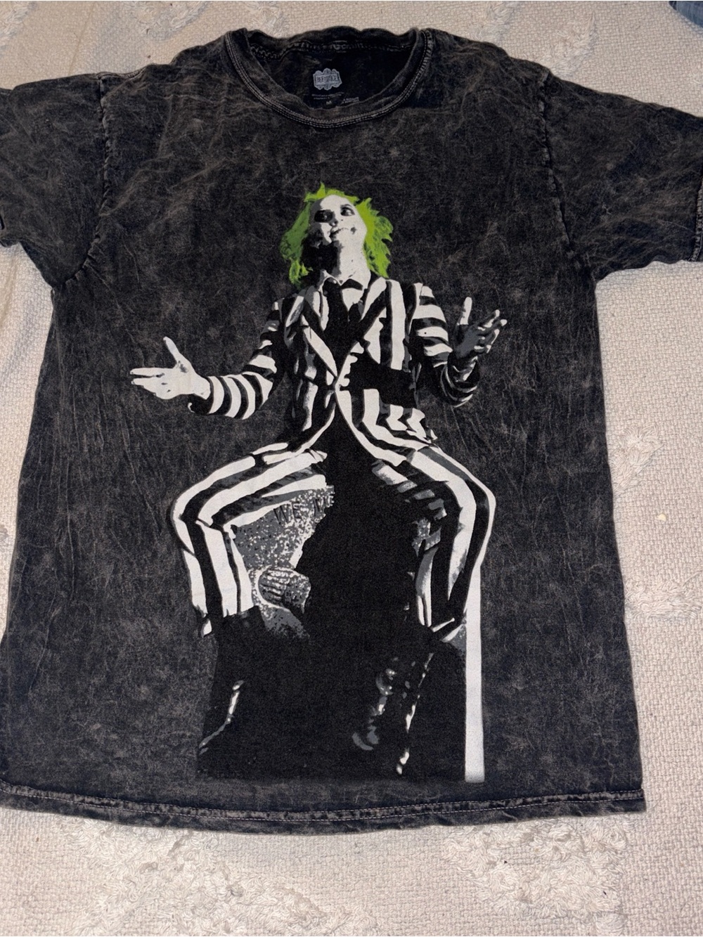 Beetlejuice Graphic Tee with Neon Green Hair
